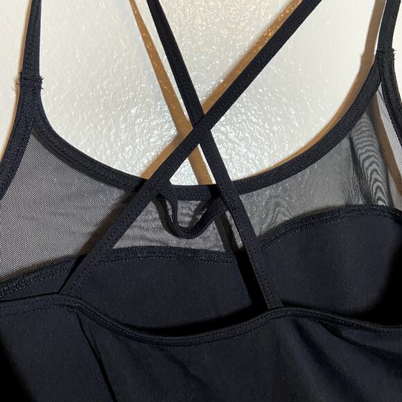 Splits59 Tank Top Mesh Bust Spaghetti Criss Cross Back Straps Black M - Picture 2 of 5